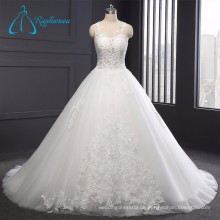 Tulle Einfache elegante Spitze Appliques Sexy weißes Hochzeitskleid